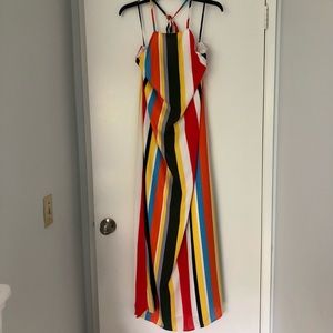 Forever 21 multicolored striped maxi dress